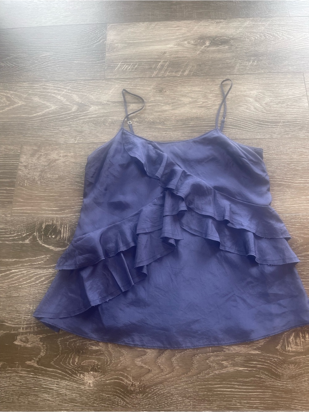 Banana Republic Navy Ruffle Silk-Cami